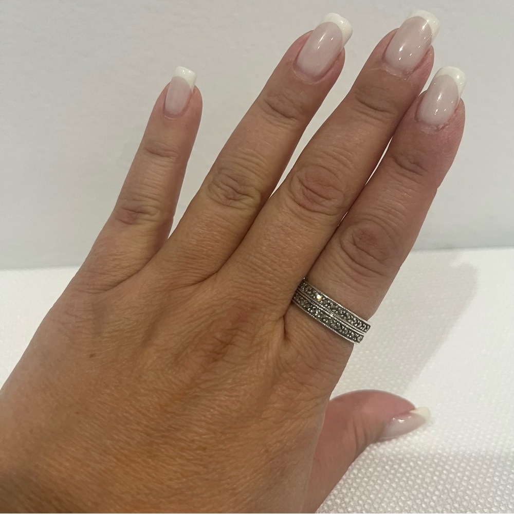 Vintage Judith Jack Stackable Rings Marcasite & S… - image 5